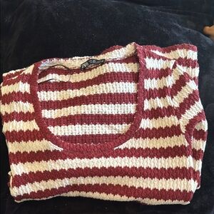 Striped Red and White long dress Sweater